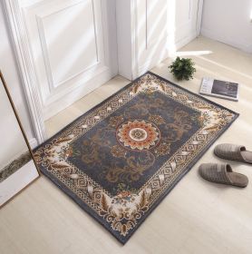 Thickened Absorbent Jacquard Carpet Dornier Woven Living Room Bathroom Rug Kitchen Non-slip Home Entry Floor Door Mat Red Brown - Grey - 160CMx230CM