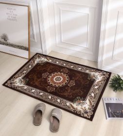 Thickened Absorbent Jacquard Carpet Dornier Woven Living Room Bathroom Rug Kitchen Non-slip Home Entry Floor Door Mat Red Brown - coffee - 100CMx140CM