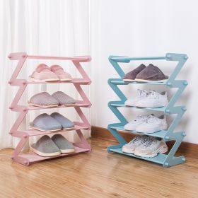 House hold Multilayer Shoe Cabinet Simple Dormitory Shoe Shelf Storage Artifact Rack Multifunctional Storage Rack - Blue