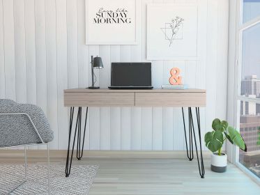 Oakland Writing Desk; Two Drawers - Light Gray