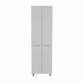 Pensacola; Double Door Pantry Cabinet; Five Interior Shelve - White