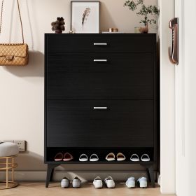 Shoe Cabinet ; Shoe storage shelves; Black - as Pic