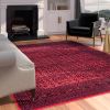 Aurora Border Red and Black Viscose Area Rug 8x10 - as Pic