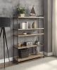 Brantley Bookshelf with 5 Shelves in Oak Sandy Black Finish - Default