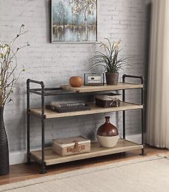 Brantley Bookshelf with 3 Shelves in Oak Sandy Black Finish - Default