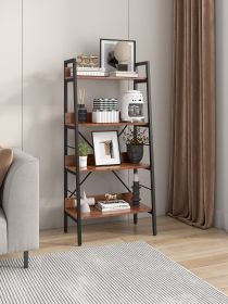 4 LAYER DISPLAY BOOKSHELF H LADDER SHELF STORAGE SHELVES RACK - Default