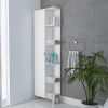 Portland 5-Shelf Linen Cabinet White - as Pic