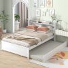 Full Bed with Trundle; Bookcase; White - as Pic