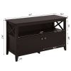 X Shape TV Stand with Storage and 2 Doors for TVs Up to 50'';  Espresso - Espresso