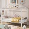 Twin Size Wood House Bed with Storage Space; White(OLD SKU: LP000001AAK) - as Pic