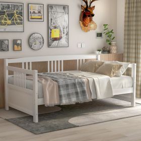 Modern Solid Wood Daybed; Multifunctional; Twin Size; White (Previous SKU: WF191899AAK) - as Pic