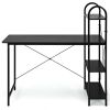 48-Inch Reversible Computer Desk with Storage Shelf - Black