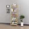 WTZ Bookshelf; Ladder Shelf; 5 Tier Bamboo Bookcase; Rustic Open Book Case for Bedroom; Living Room; Office; BC-238 Primary Colors - default