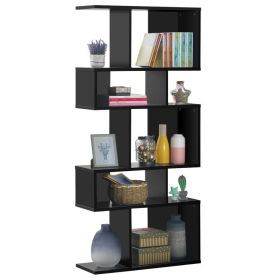 5 Cubes Ladder Shelf Corner Bookshelf Display Rack Bookcase - Black