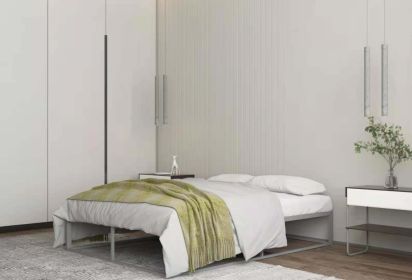 Metal Bed;  Platform Bed Frame;  Box Spring;  Strong Metal Structure;  Easy Assembly;  Full Size;  GREY - Dark Gray