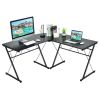 59 Inches L-Shaped Corner Desk Computer Table for Home Office Study Workstation - Black