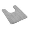 U Shaped Bathroom Rugs Contour Non-slip Toilet Mat Absorbent Cozy Velvet Floor Mat 23.62 x 19.69in - Grey