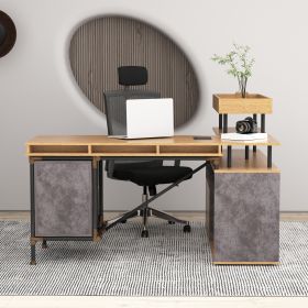 Modern furniture luxury style wooden office desk book desk natural log color - burlywood