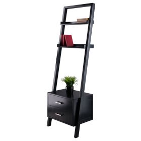 Bellamy 2-Drawer Leaning Shelf; Black - 29522