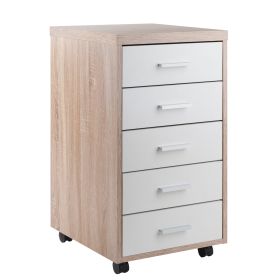 Kenner 5-Drawer Cabinet; Reclaimed Wood and White - 18556