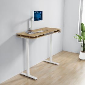 Adjustable Computer Desks for Home Office - tobacco white