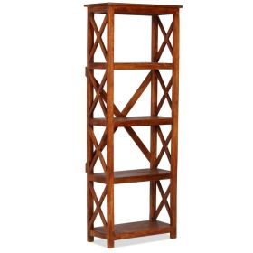 vidaXL Bookshelf Solid Acacia Wood Honey Finish 23.6"x11.8"x63" - Brown