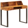 vidaXL Desk 43.3"x19.7"x37" Solid Sheesham Wood and Steel - Brown