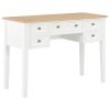 vidaXL Writing Desk White 43.1"x17.7"x30.5" Wood - White