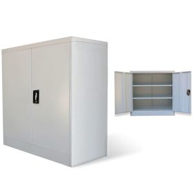 vidaXL Office Cabinet with 2 Doors Gray 35.4' Steel - Grey