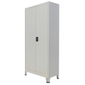 vidaXL Office Cabinet with 2 Doors Steel 35.4"x15.7"x70.9" Gray - Grey