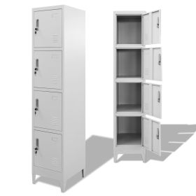 vidaXL Locker Cabinet with 4 Compartments 15"x17.7"x70.9" - Grey