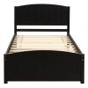 Twin size Platform Bed with Trundle; Espresso RT - WF194304AAP