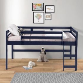 Lara Twin Loft Bed; Navy Blue Finish - 38260