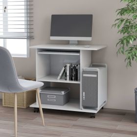 vidaXL Computer Desk White 31.5"x19.7"x29.5" Engineered Wood - White