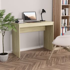 vidaXL Desk Sonoma Oak 35.4"x15.7"x28.3" Engineered Wood - Brown