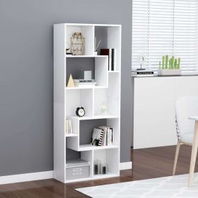 vidaXL Book Cabinet White 26.4"x9.4"x63.4" Engineered Wood - White