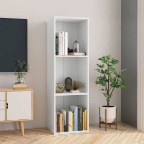 vidaXL Book Cabinet/TV Cabinet White 14.2"x11.8"x44.9" Engineered Wood - White