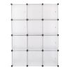 12-Cube Storage Shelf Cube Shelving Bookcase Bookshelf Organizing Closet Toy Organizer Cabinet White Color YF - White