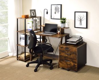 Nypho Writing Desk; Weathered Oak & Black Finish YJ - 92730