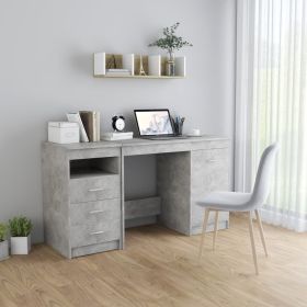 vidaXL Desk Concrete Gray 55.1"x19.7"x29.9" Engineered Wood - Grey