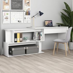 vidaXL Corner Desk White 78.7"x19.7"x29.9" Engineered Wood - White