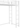 Twin Metal Loft Bed with 2 Shelves and one Desk ; WHITE(Old SKU: MF281206AAK) - as pic