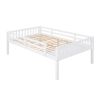 Full Over Twin &amp; Twin Bunk Bed; Wood Triple Bunk Bed with Drawers and Guardrails (White) (OLD SKU:LP000143AAK) - as pic