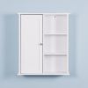 Wall Mount Medicine Cabinet with a Door;  Wooden Bathroom Storage Cabinet with Adjustable Shelf - White