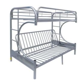 Eclipse Bunk Bed (Twin/Full/Futon) in Silver 02091SI - Silver + Metal