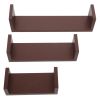 Set of 3 Floating Display Shelves Ledge Bookshelf Wall Mount Storage Home DÃ©cor Brown RT - Brown