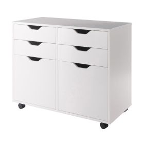 Halifax Wide 2-Door Storage Cabinet; 4-Drawer; White - 10622