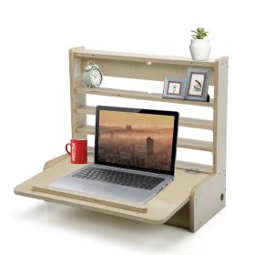 Wall Mounted Table Multifunctional Folding Wall-Mounted Laptop Desk Writing Table Fold Down Desk for Home Office, wood color XH - Log Color