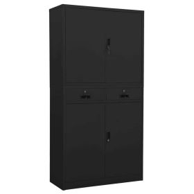 vidaXL Office Cabinet Anthracite 35.4"x15.7"x70.9" Steel - Anthracite