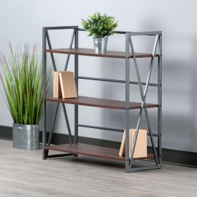 Isa 3-Tier Shelf; Graphite & Walnut - 87336